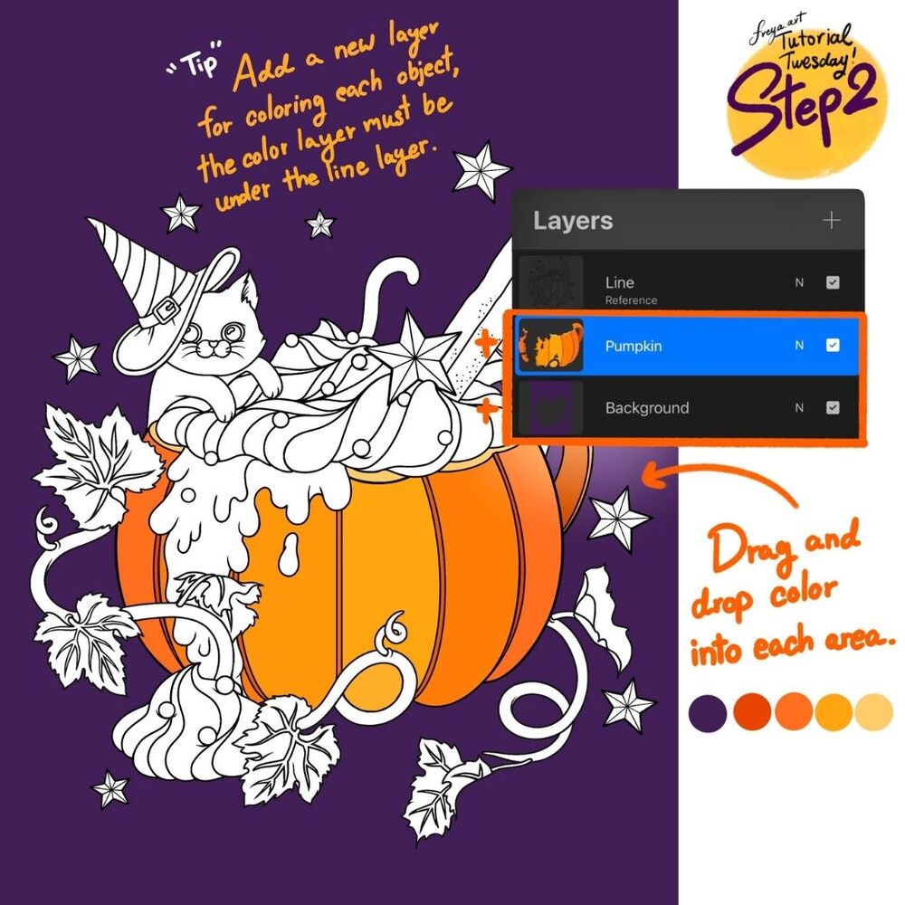 Halloween Kitty Tutorial For Procreate Default Brushes Halloween Kitty Tutorial For Procreate Default Brushes